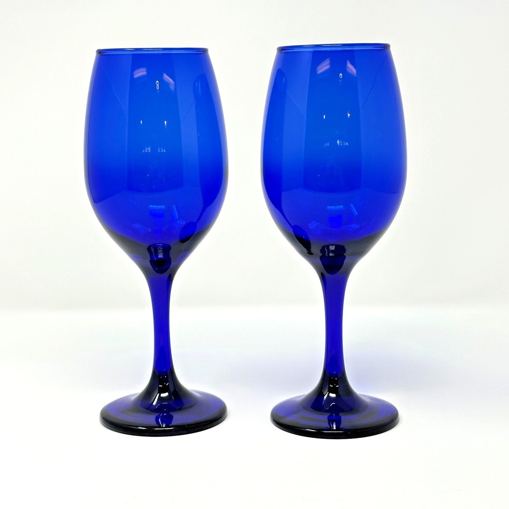 Cristar Rioja Wine‎ Glass Set of 2 Cobalt Blue Stemware 13oz